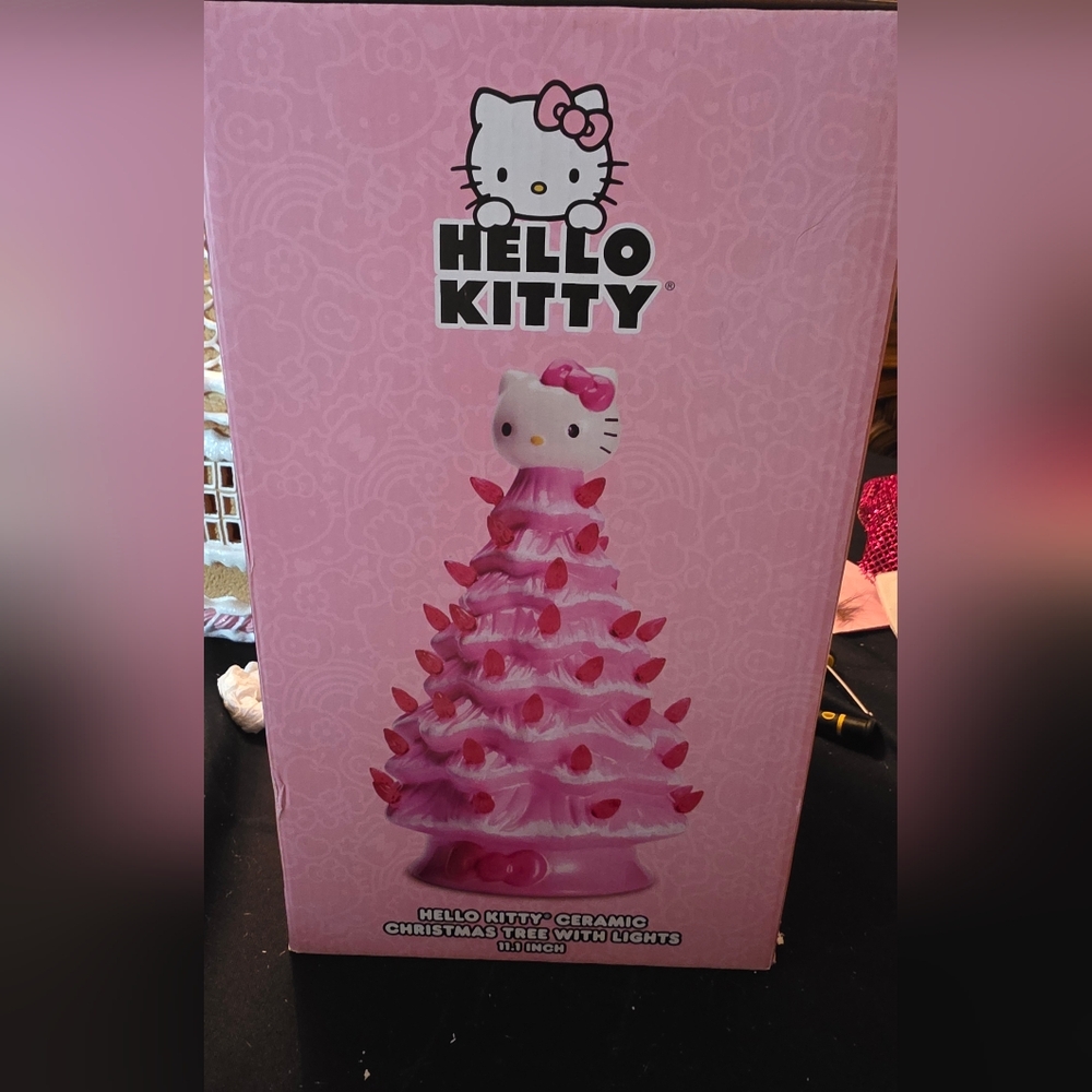 2024 Version Of The Hello Kitty Pink Ceramic Tree with Lights